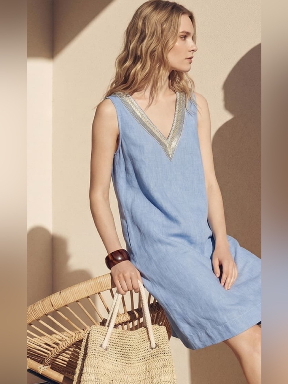 Absolutely stunning  new 💯 %linen hight quality brand name made in Italy dress L